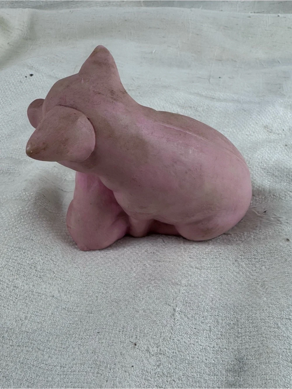 VTG Resin Pig & Piglet Quartz Clock 3.5 Inch Xanadu Japan Movement w/ battery
